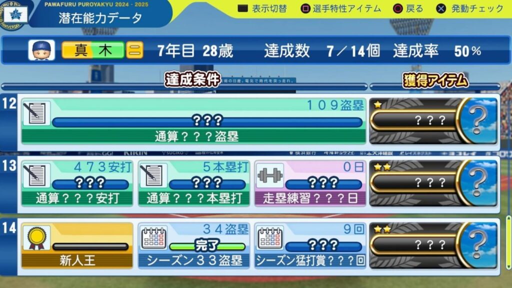 パワプロ2026ペナントの要望-潜在アイテム